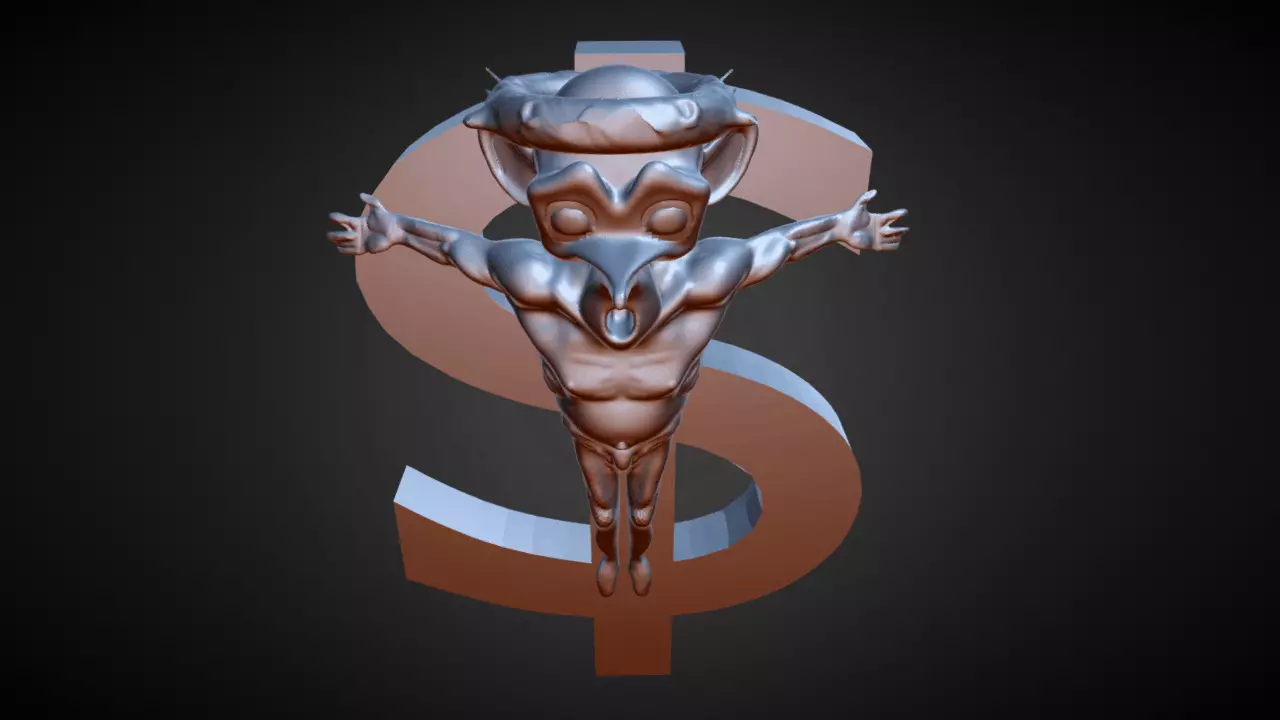 Crucifixion dollar sign 3D print model