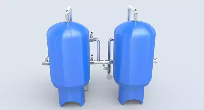 Sand Carbon Filter For Water Treatment Low-poly 3D model