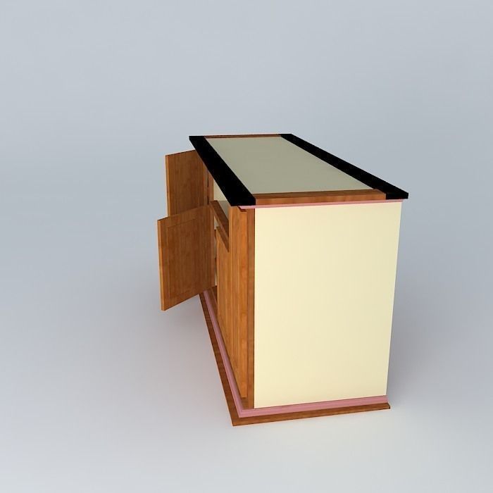 TV Stand Free 3D model_2
