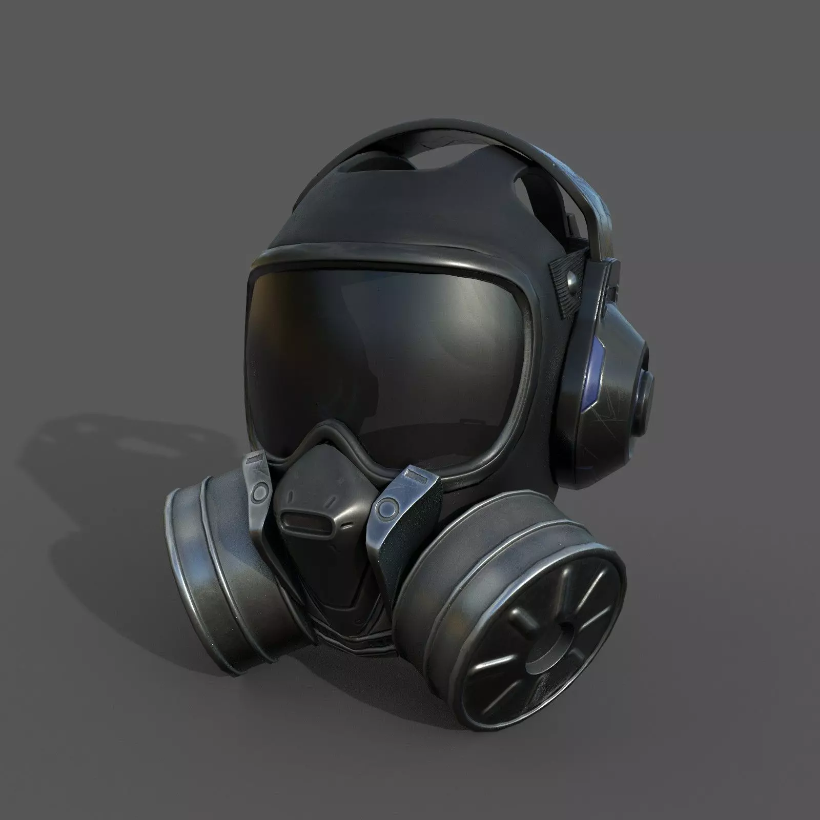 Gas mask helmet 3d model  scifi  Low-poly 3D model_0