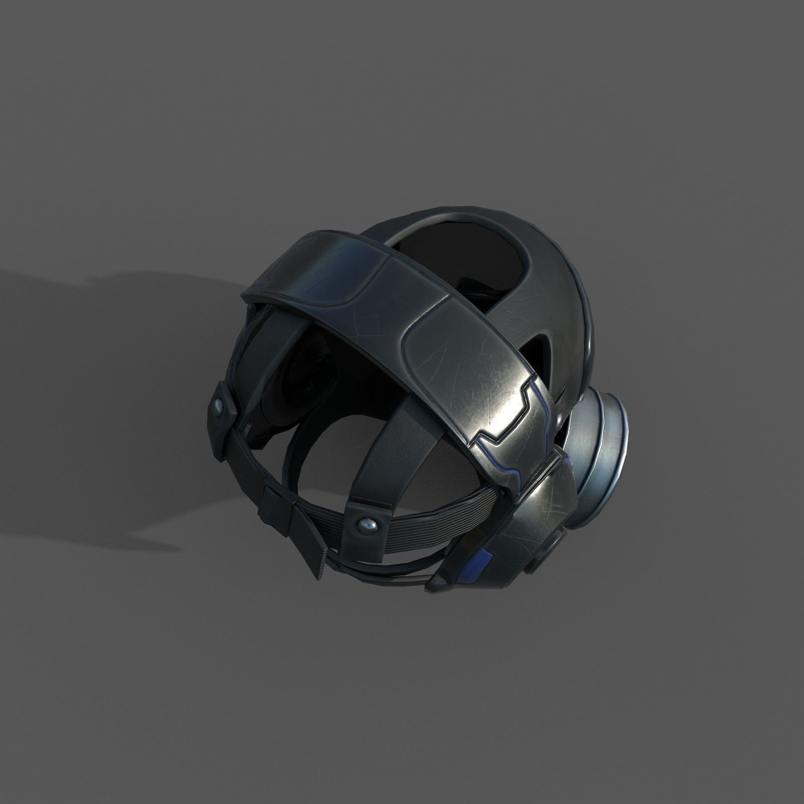 Gas mask helmet 3d model  scifi  Low-poly 3D model_4