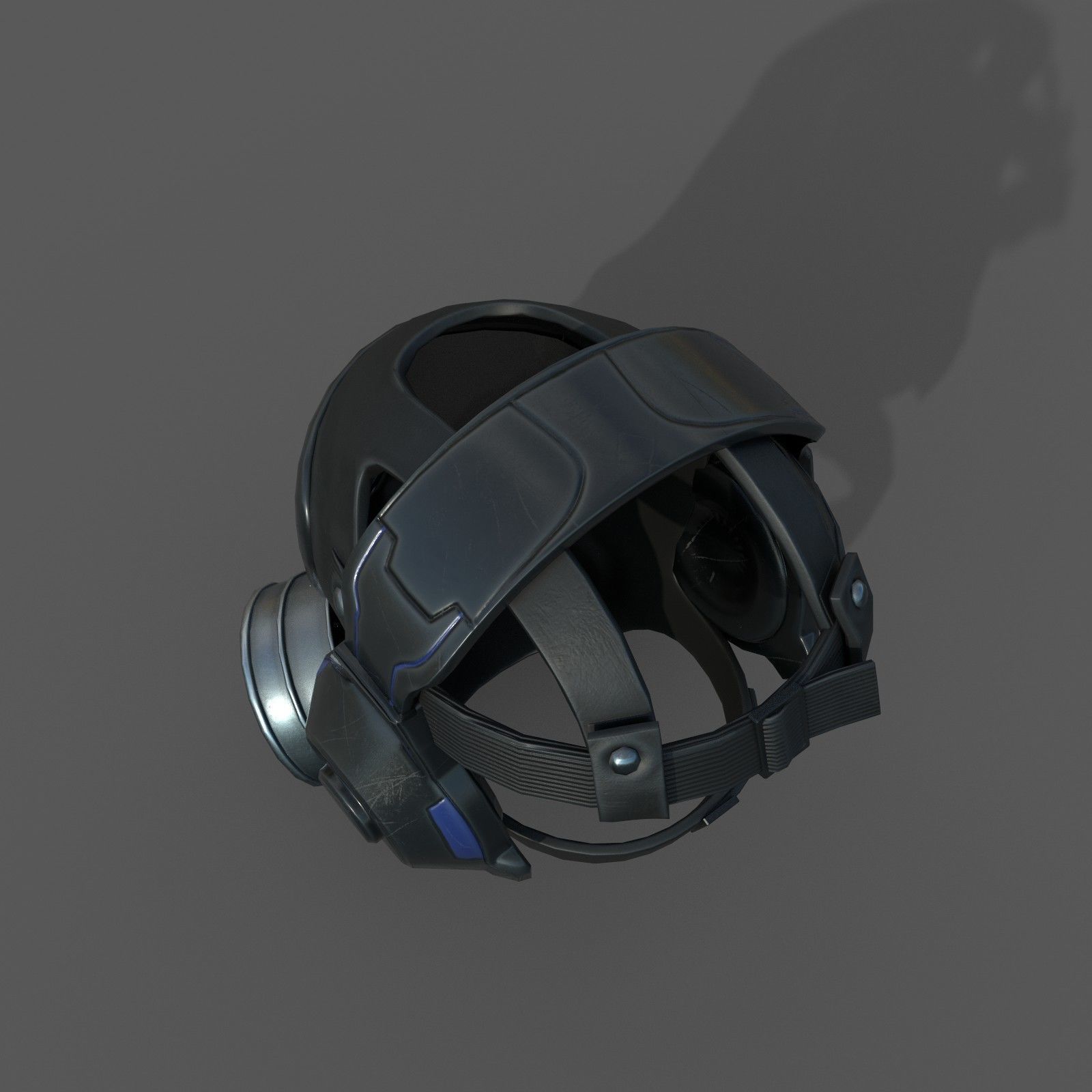 Gas mask helmet 3d model  scifi  Low-poly 3D model_6