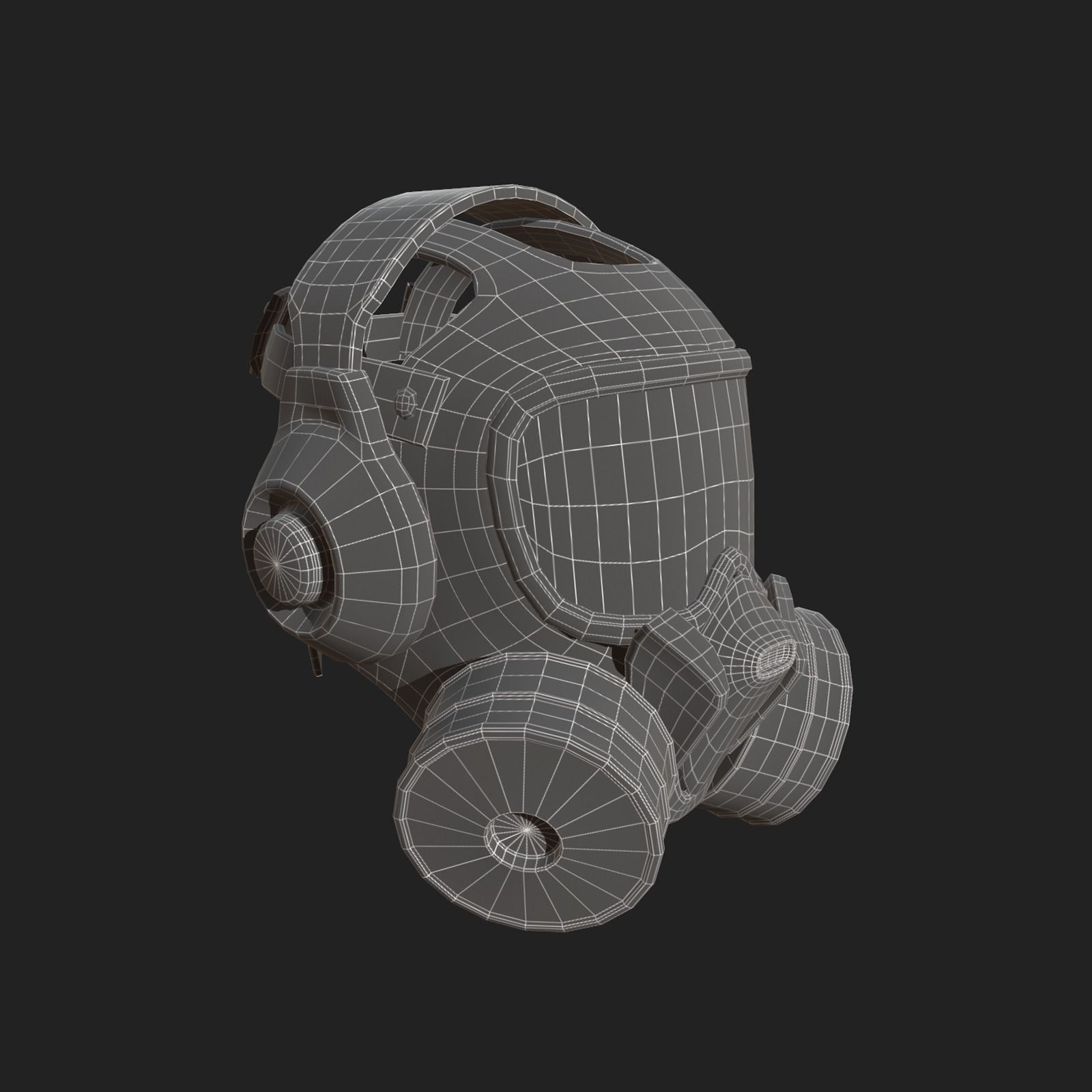 Gas mask helmet 3d model  scifi  Low-poly 3D model_7
