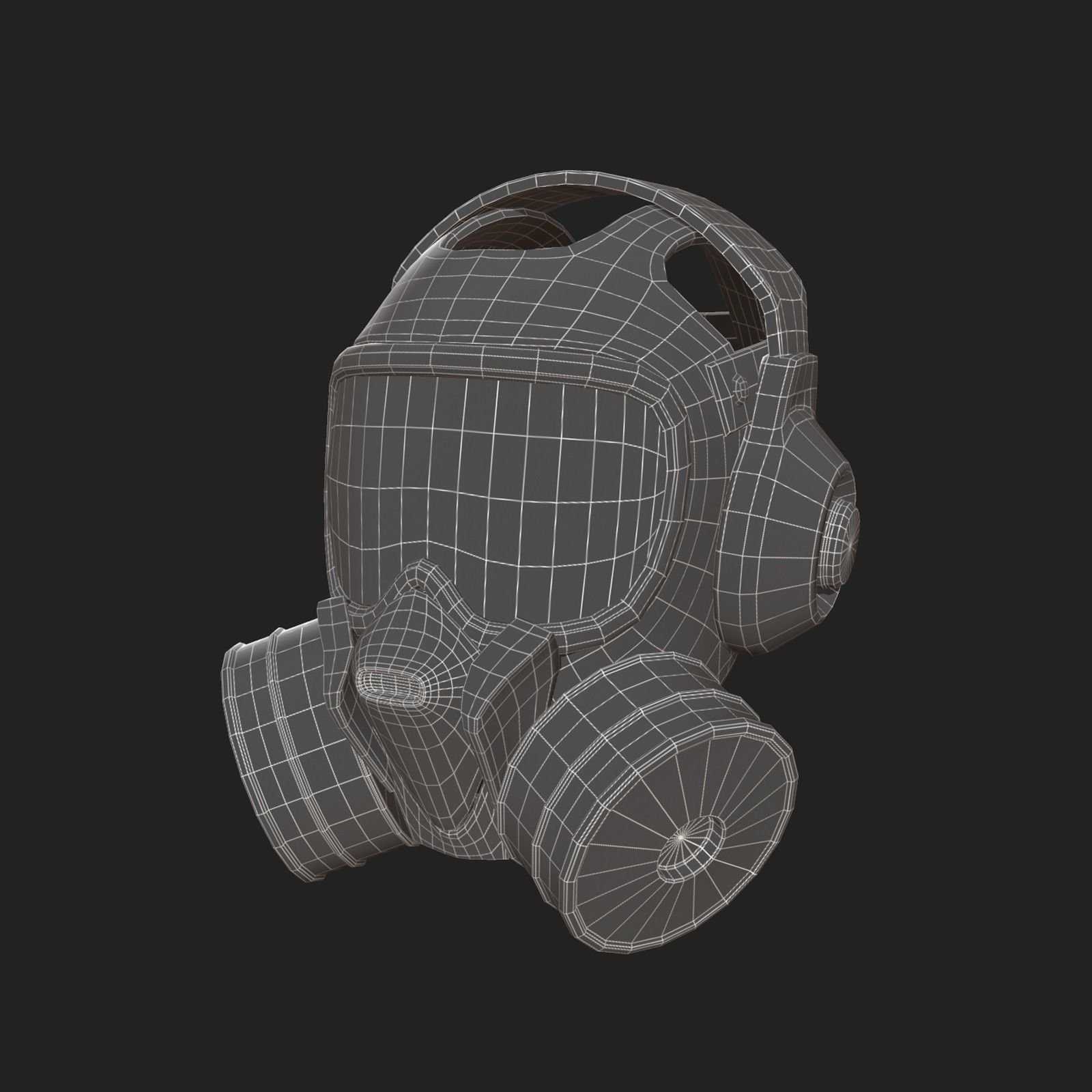 Gas mask helmet 3d model  scifi  Low-poly 3D model_9
