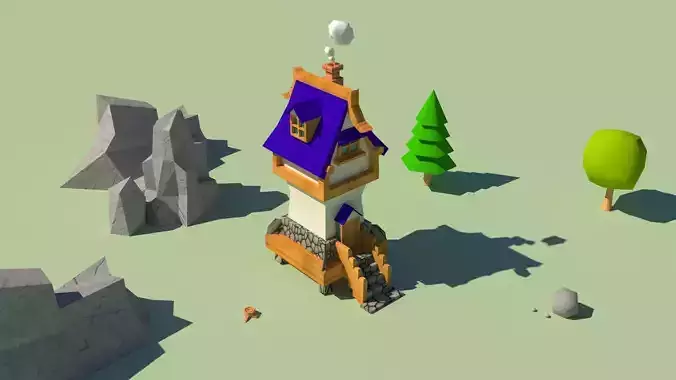 Fairytale house low poly