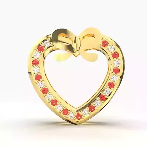 RUBY DIAMOND HEART PENDANT