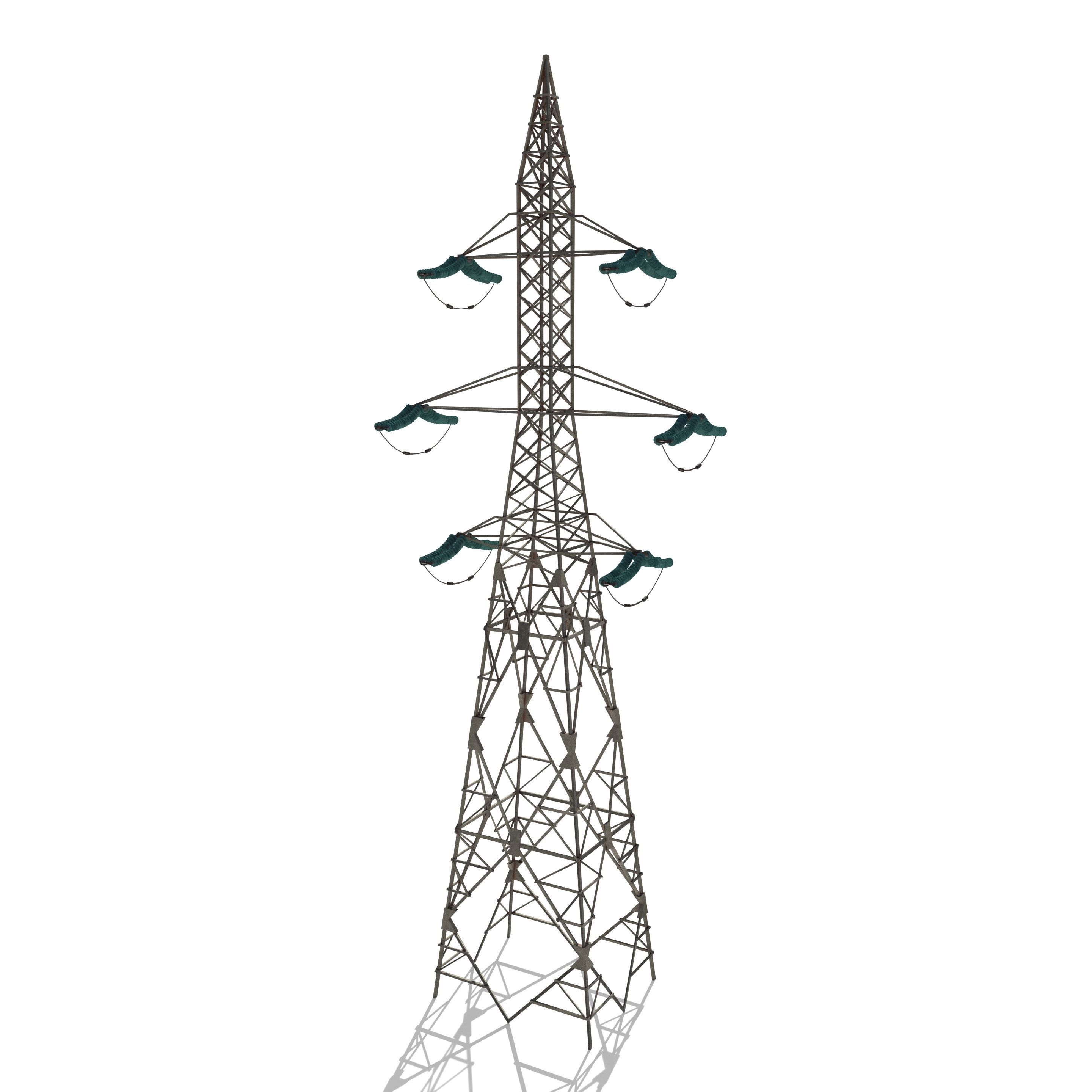 Electricity Pole 7 Low-poly 3D model_2