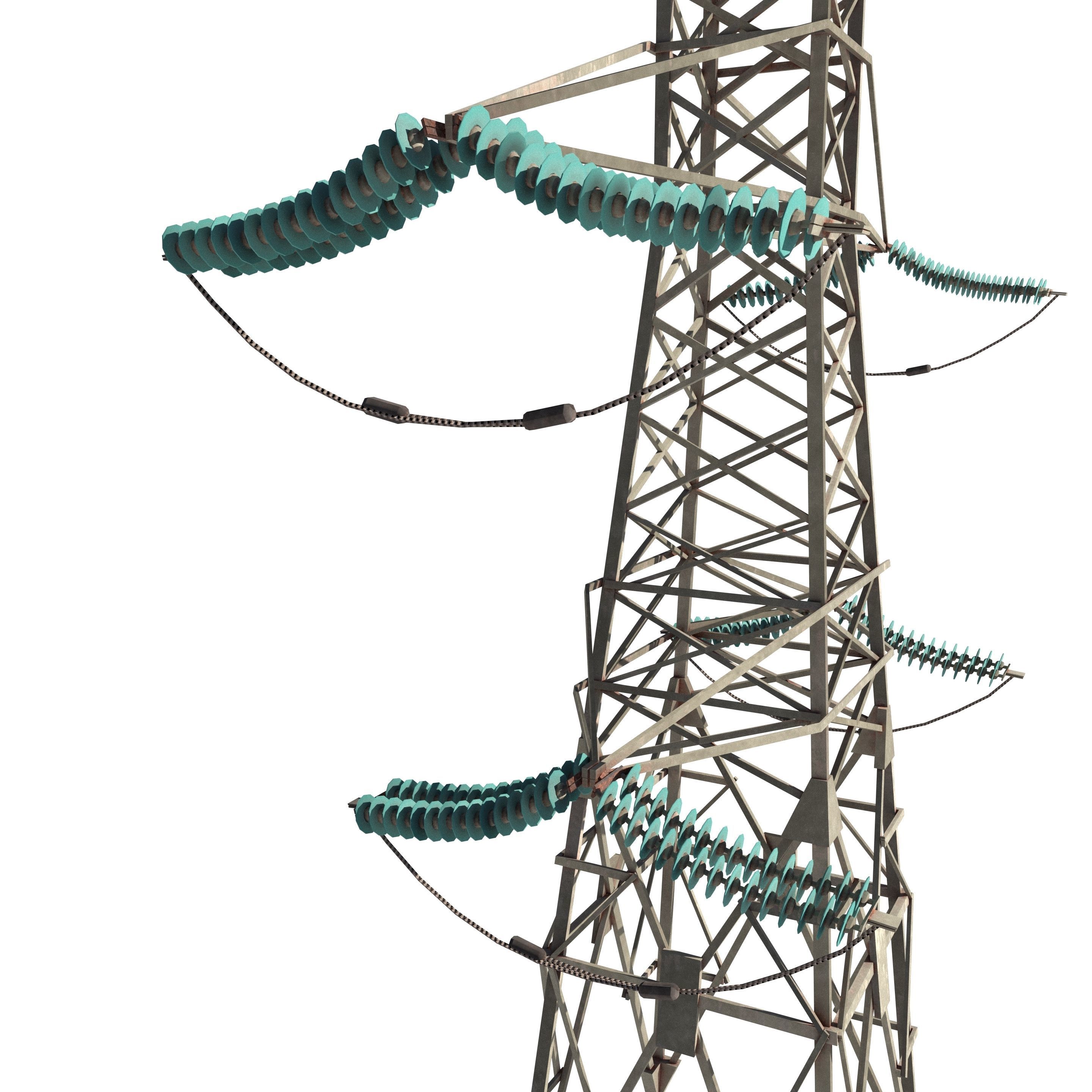 Electricity Pole 7 Low-poly 3D model_14