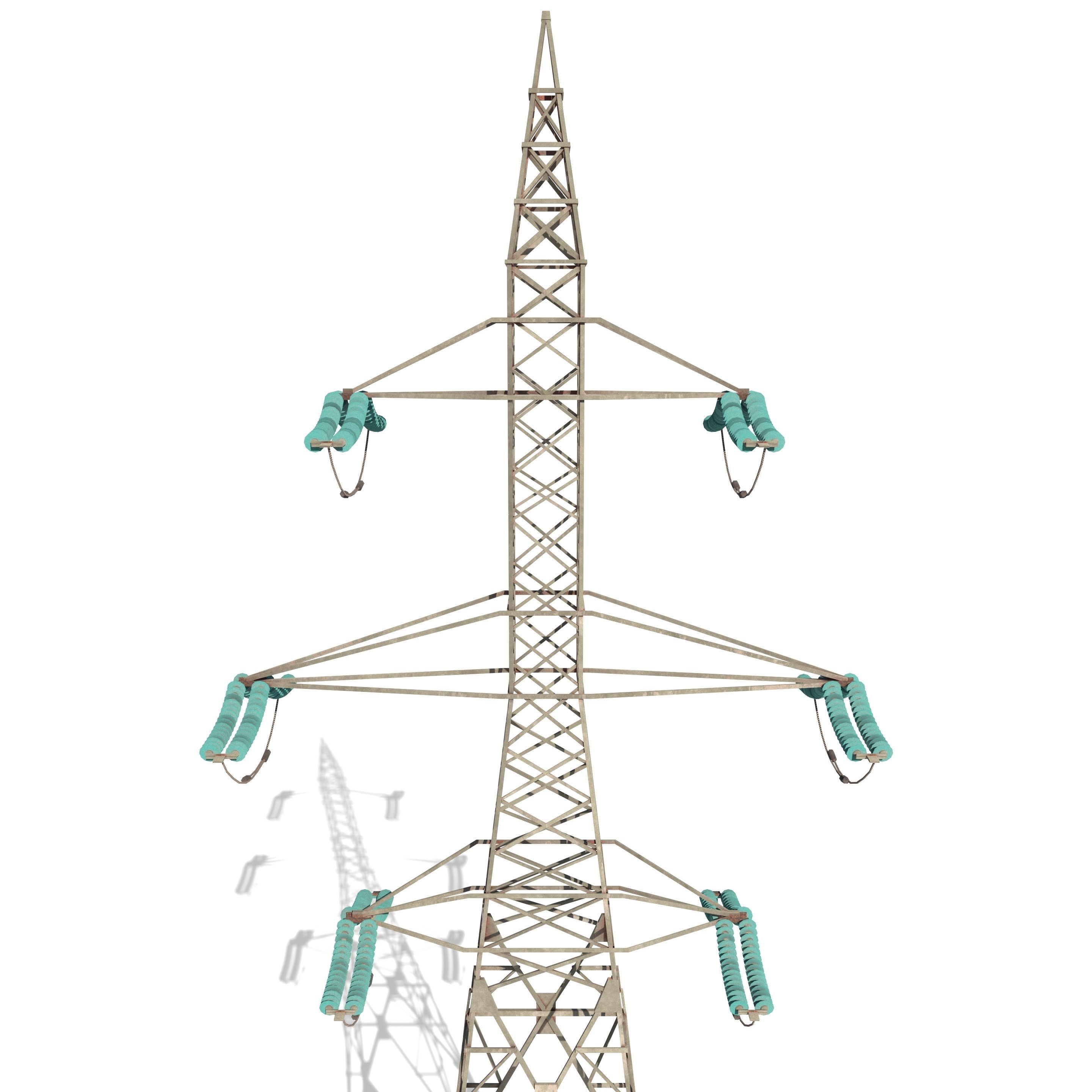 Electricity Pole 7 Low-poly 3D model_4