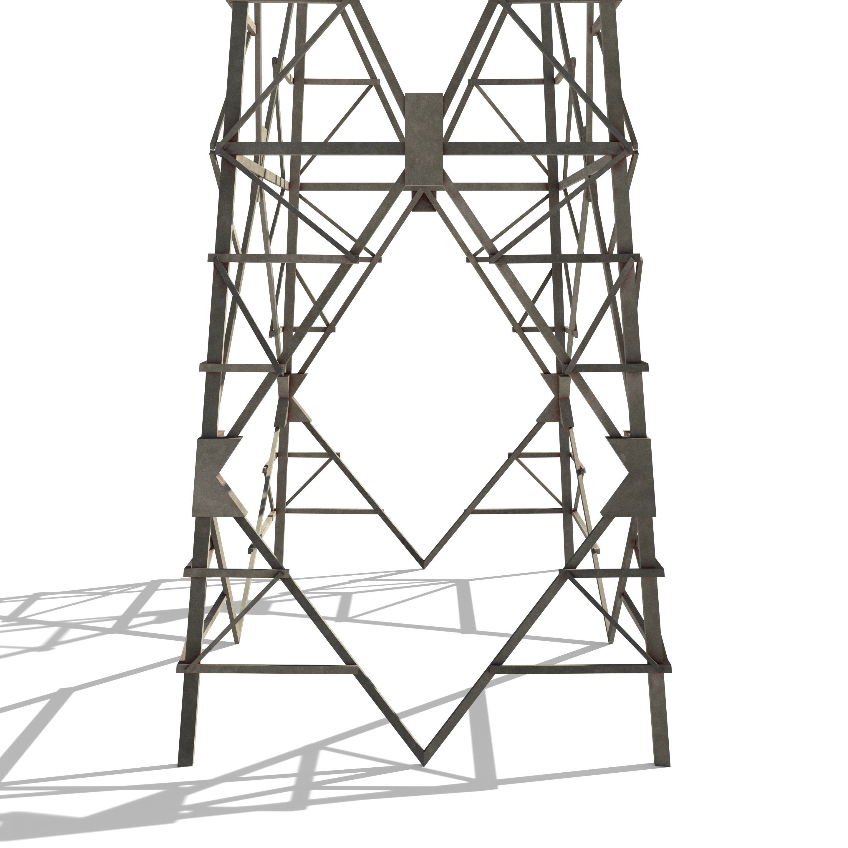 Electricity Pole 7 Low-poly 3D model_9