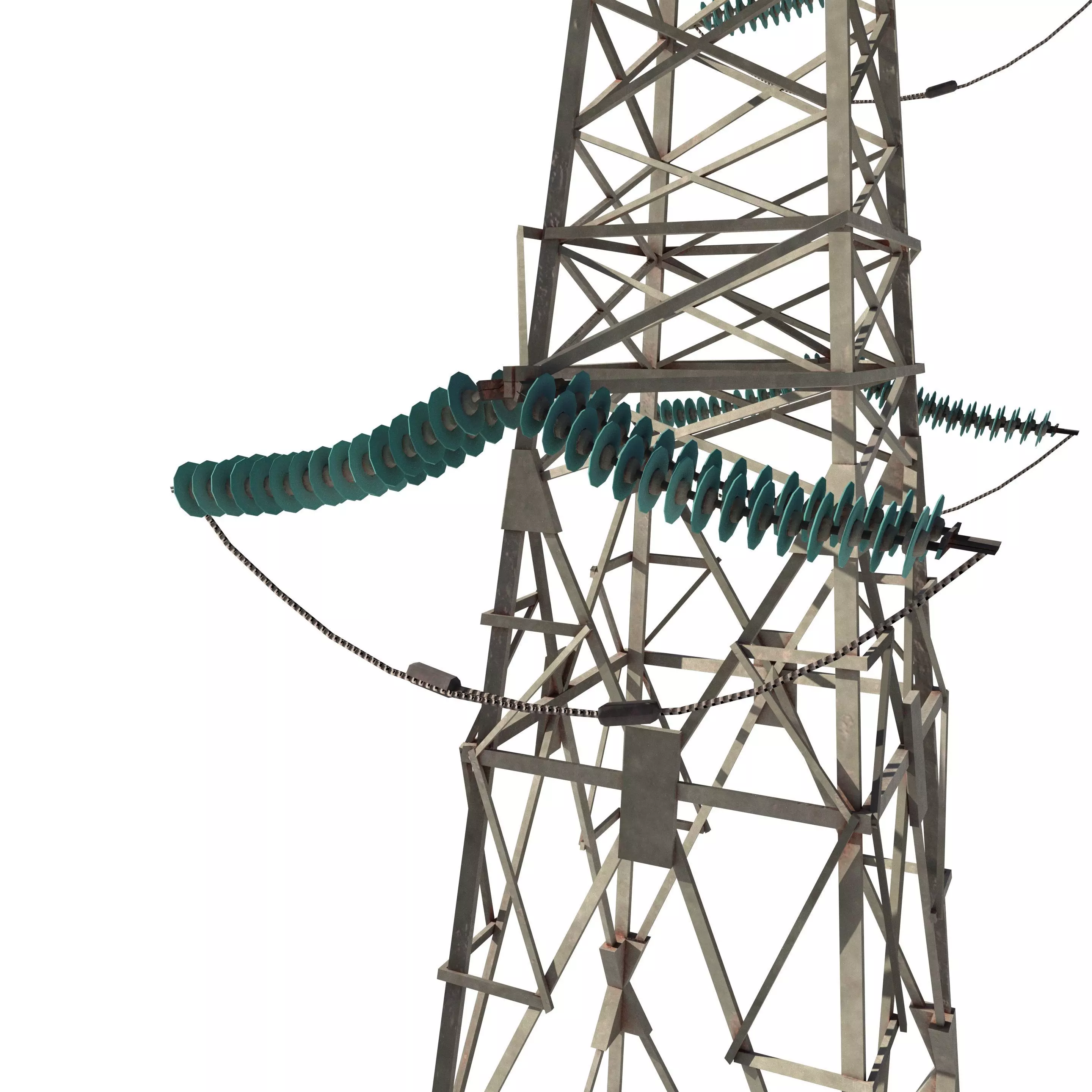 Electricity Pole 7 Low-poly 3D model_1