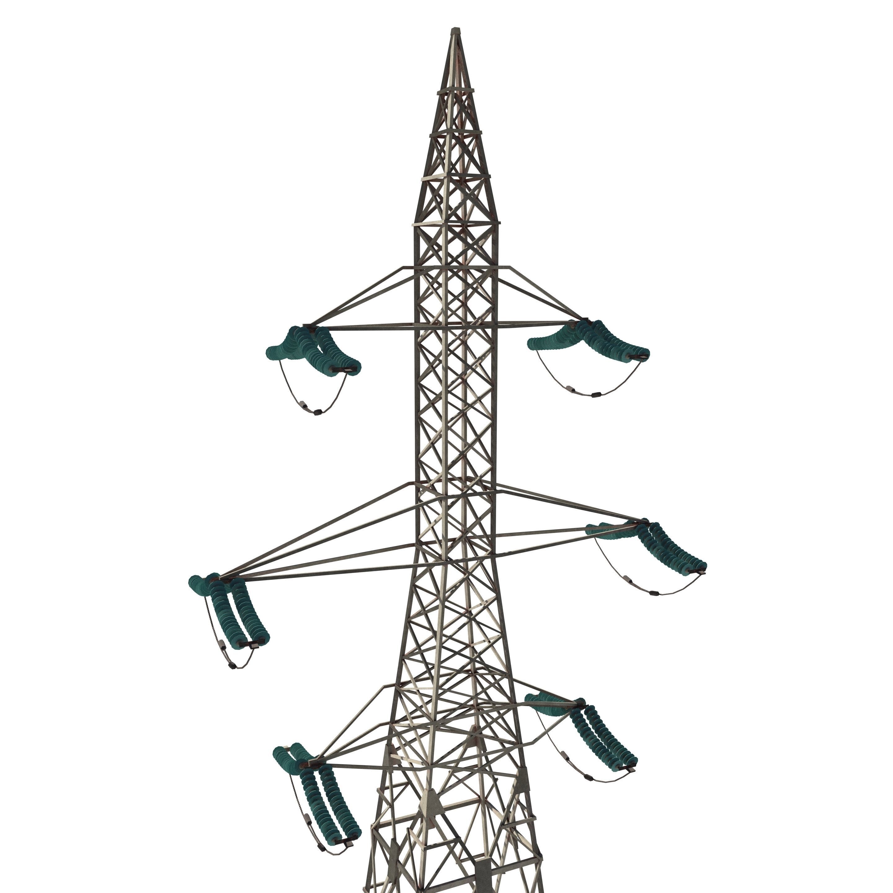 Electricity Pole 7 Low-poly 3D model_12