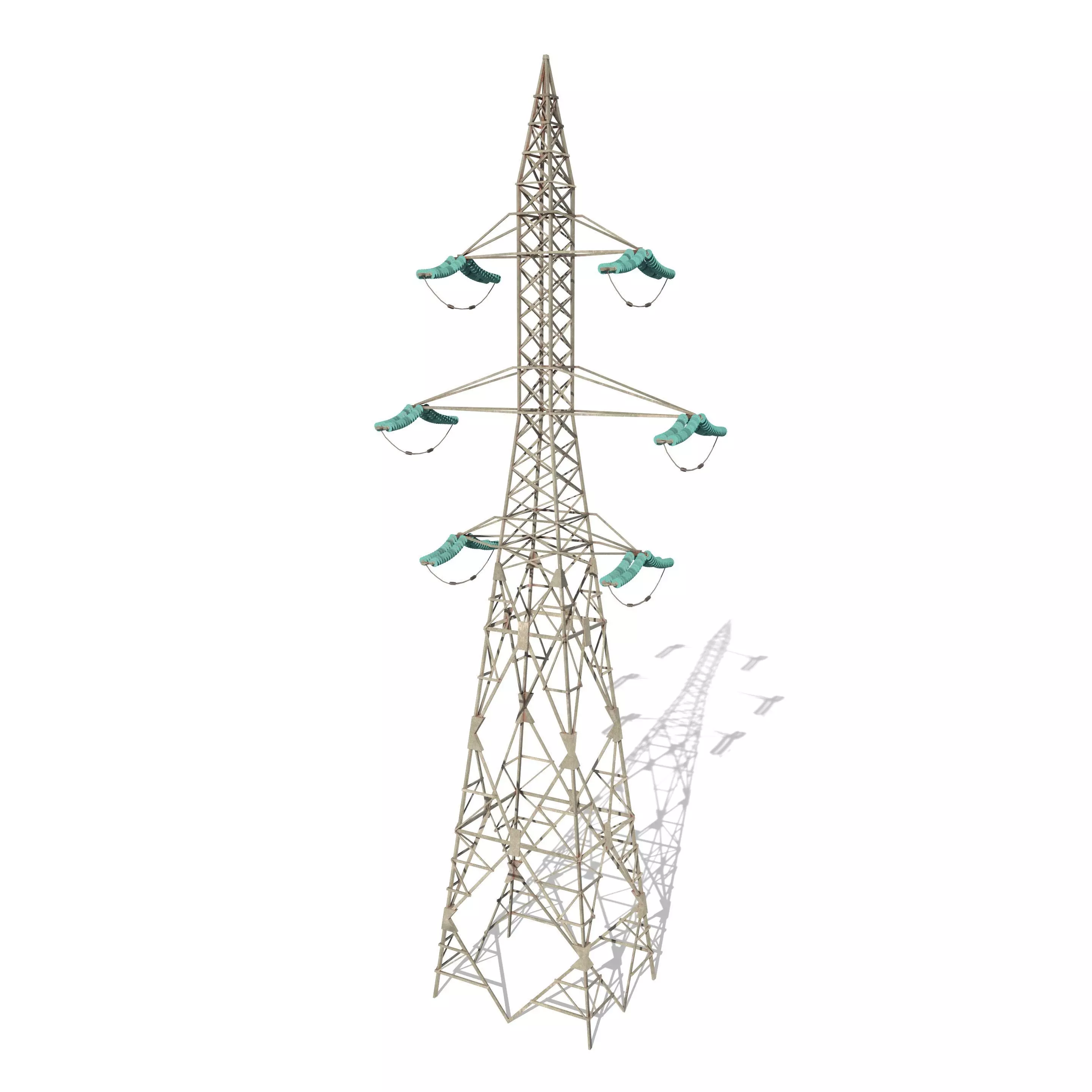 Electricity Pole 7 Low-poly 3D model_0