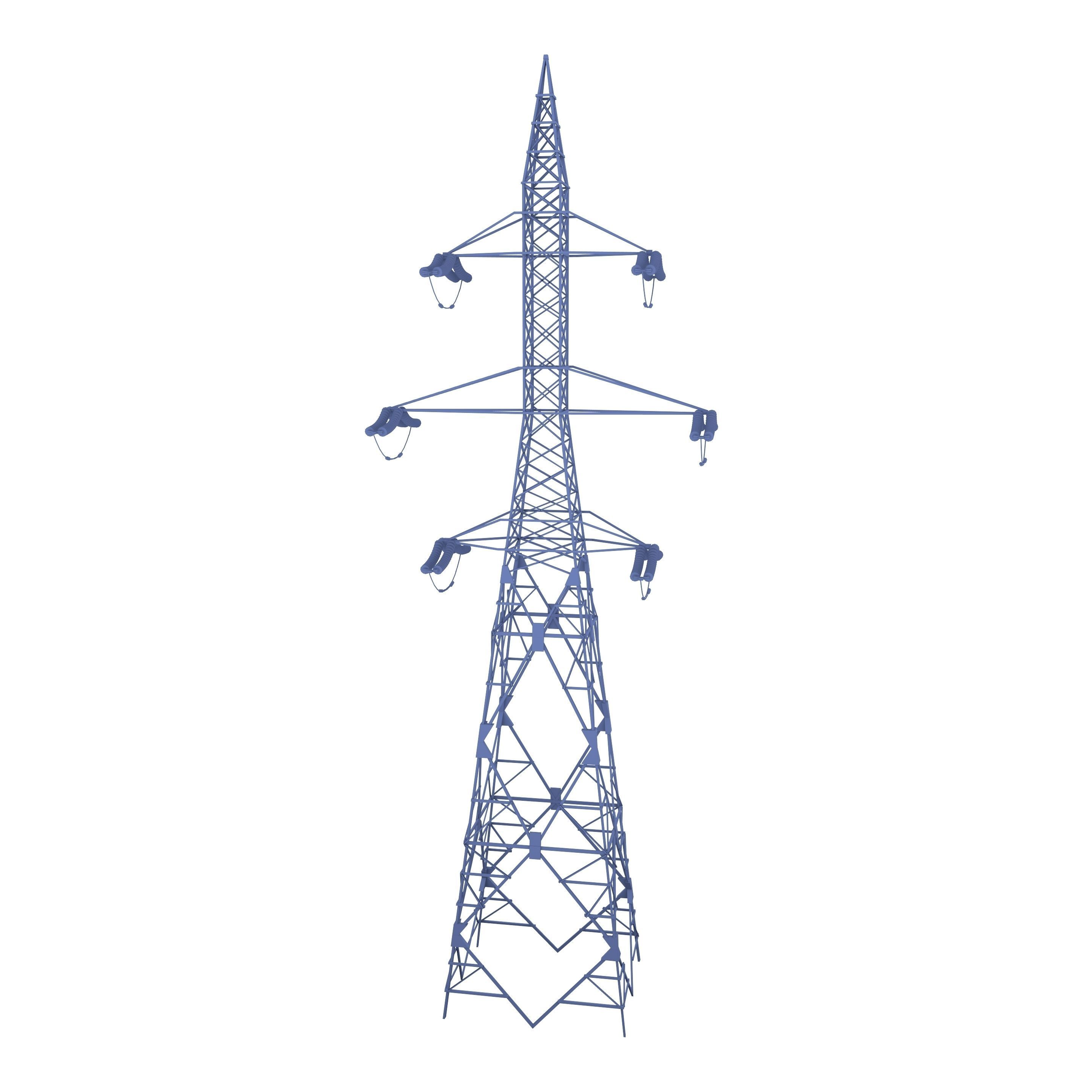 Electricity Pole 7 Low-poly 3D model_5