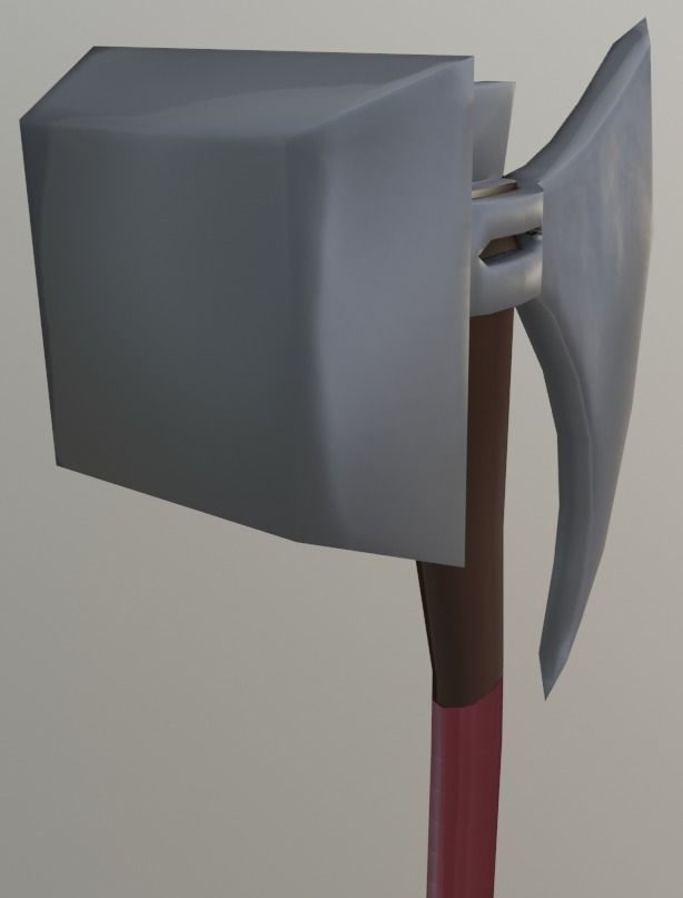 Axe-Hammer Low-poly axe Low-poly 3D model_3