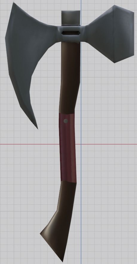 Axe-Hammer Low-poly axe Low-poly 3D model_2