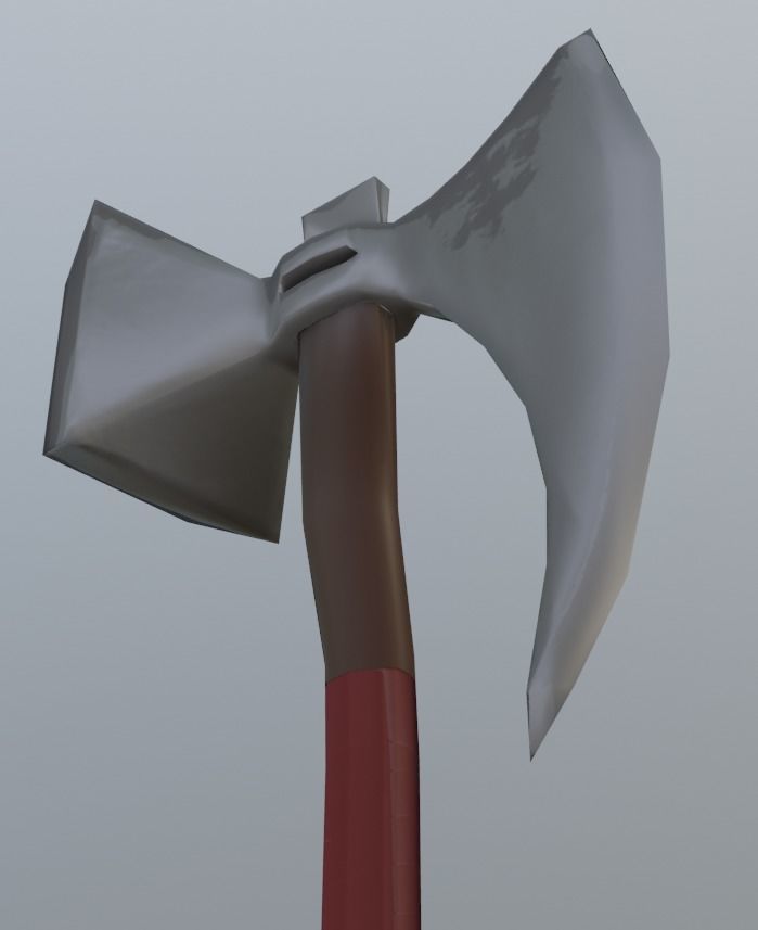 Axe-Hammer Low-poly axe Low-poly 3D model_1
