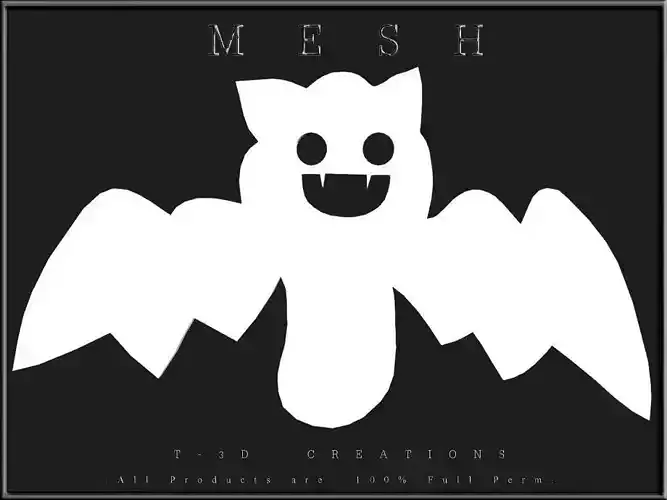 Halloween Bat Low-poly 3D model