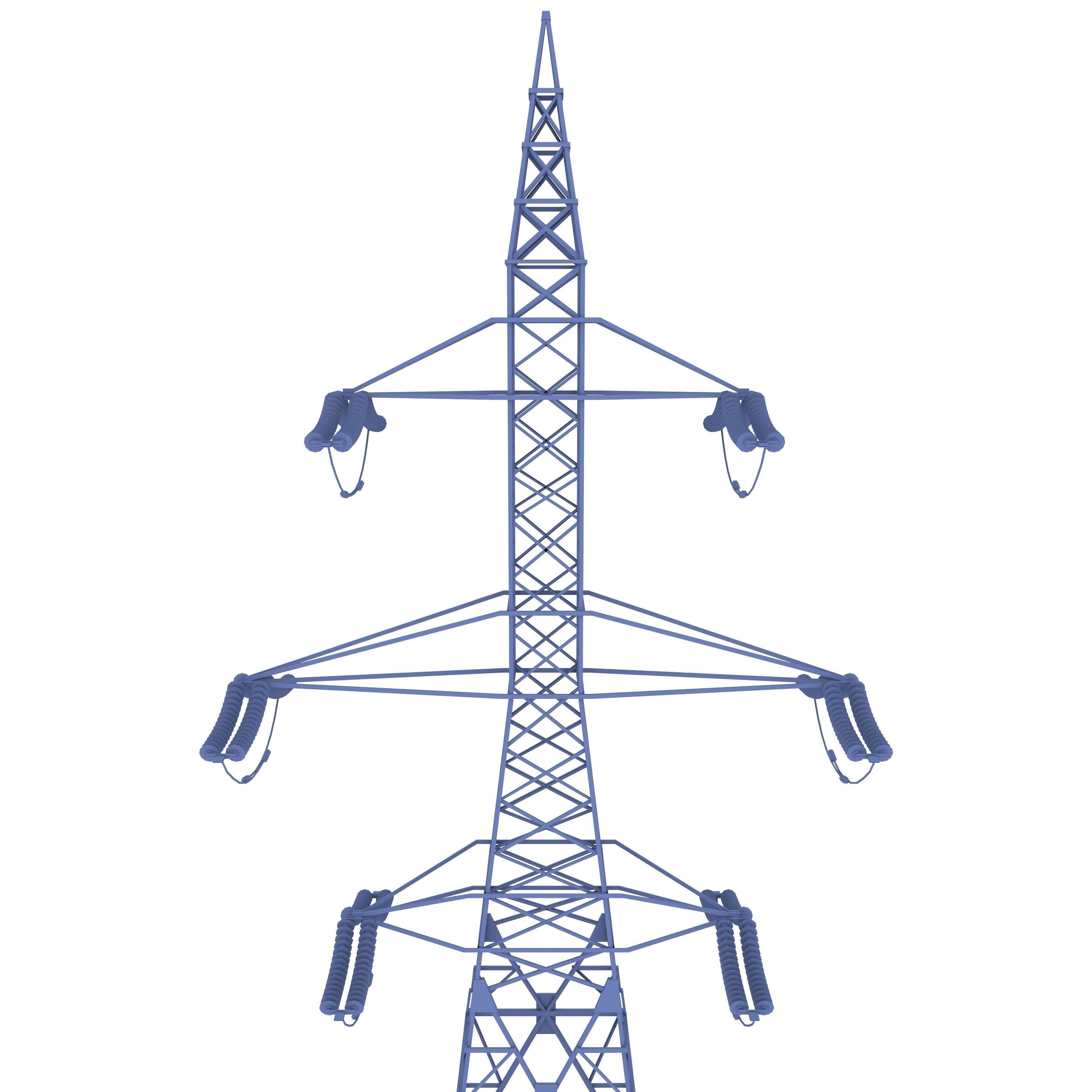 Electricity Pole 8 Low-poly 3D model_13