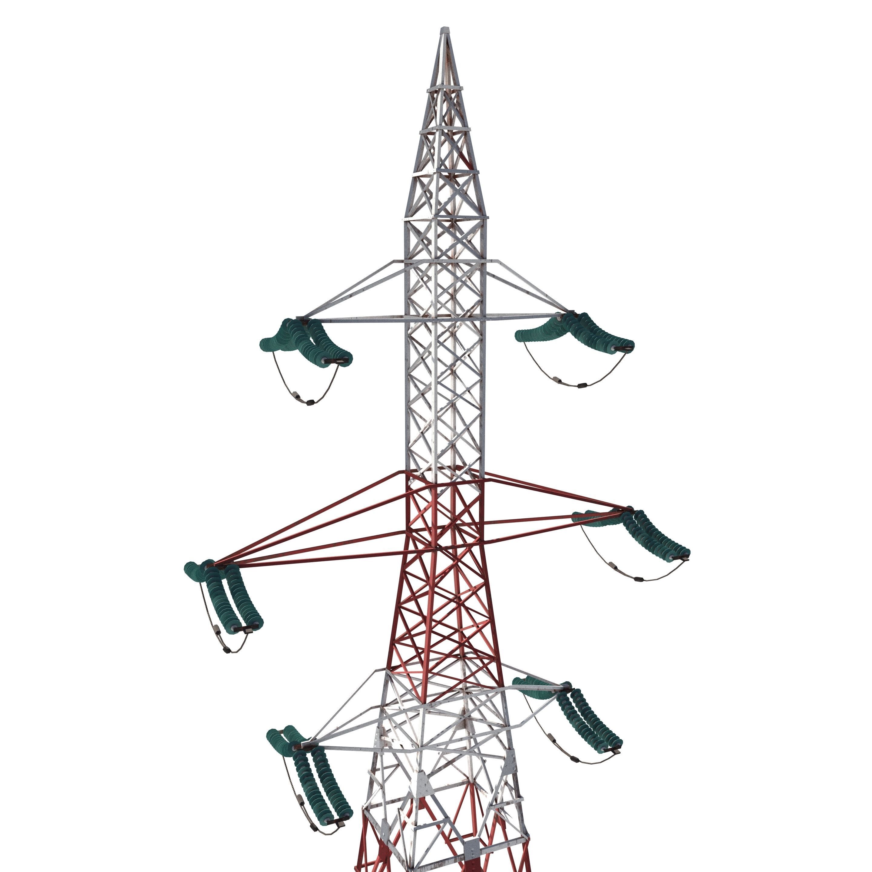 Electricity Pole 8 Low-poly 3D model_3