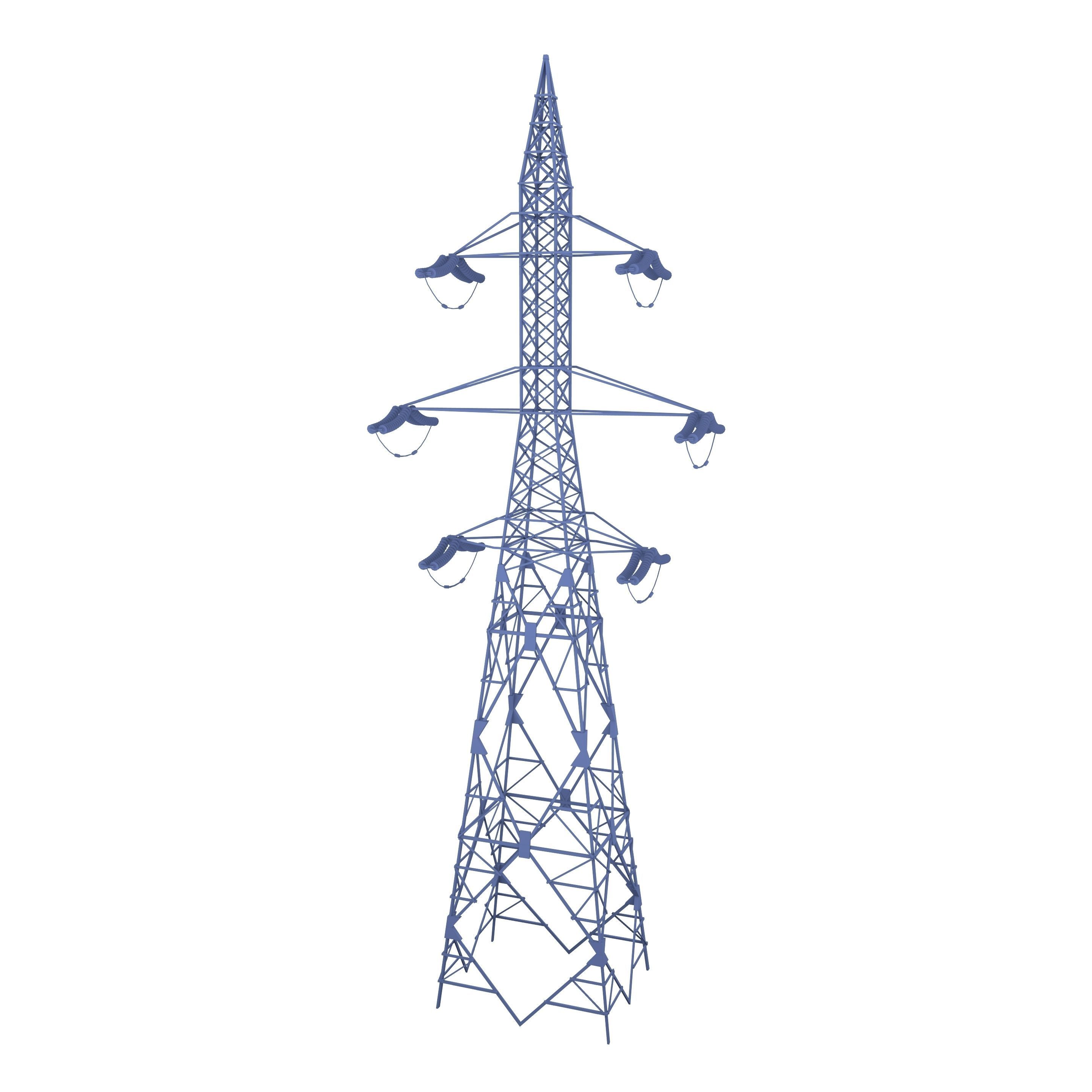 Electricity Pole 8 Low-poly 3D model_8