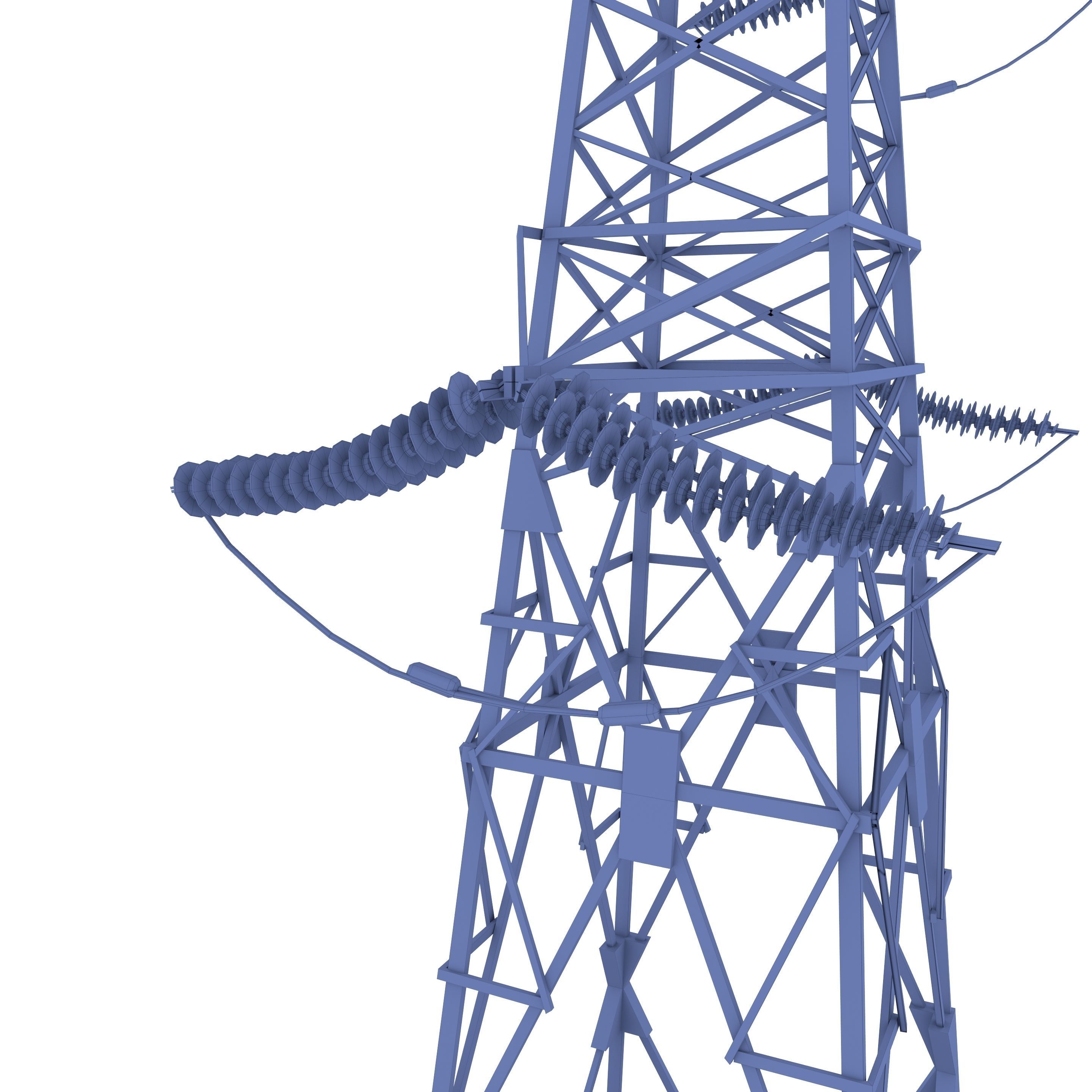 Electricity Pole 8 Low-poly 3D model_11