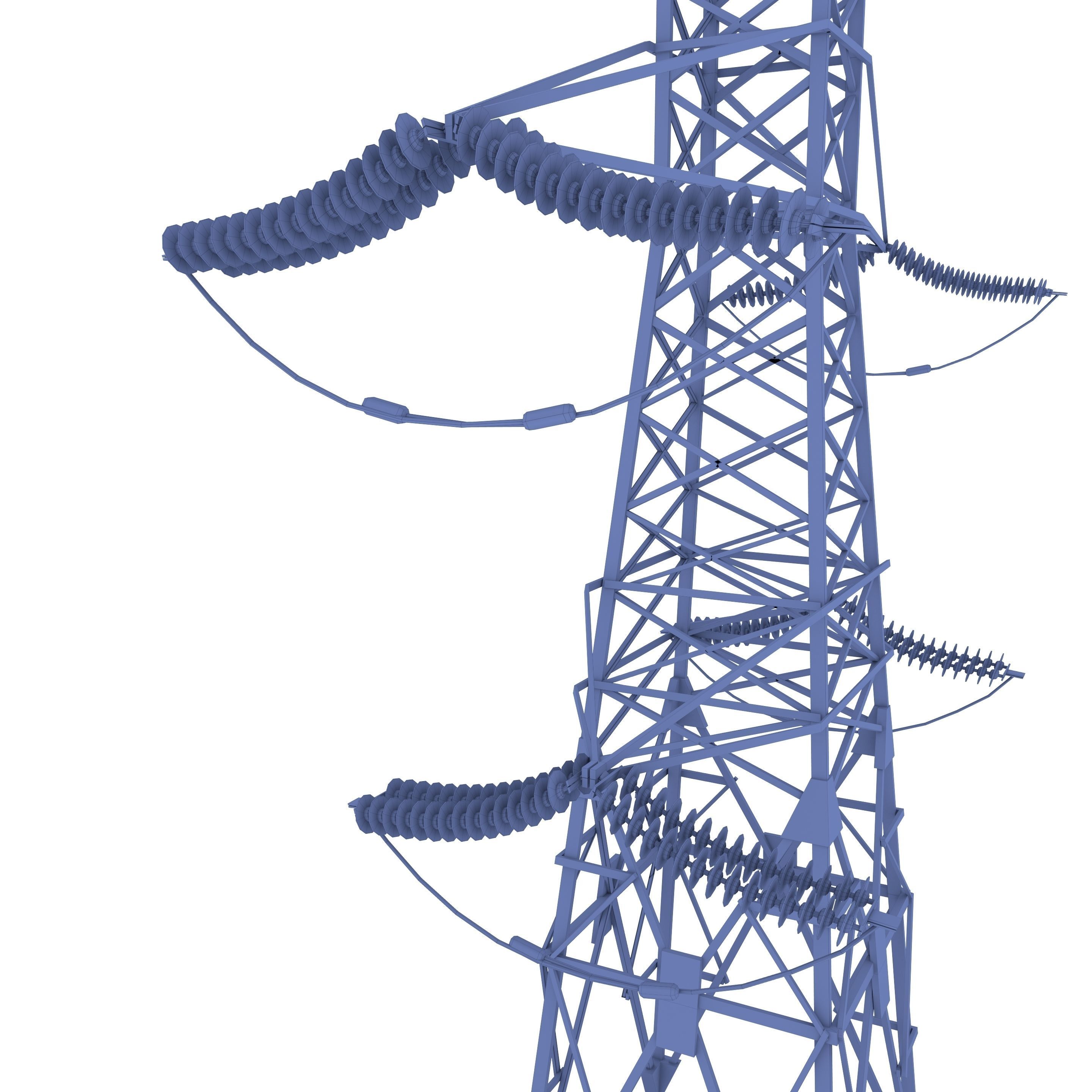 Electricity Pole 8 Low-poly 3D model_12