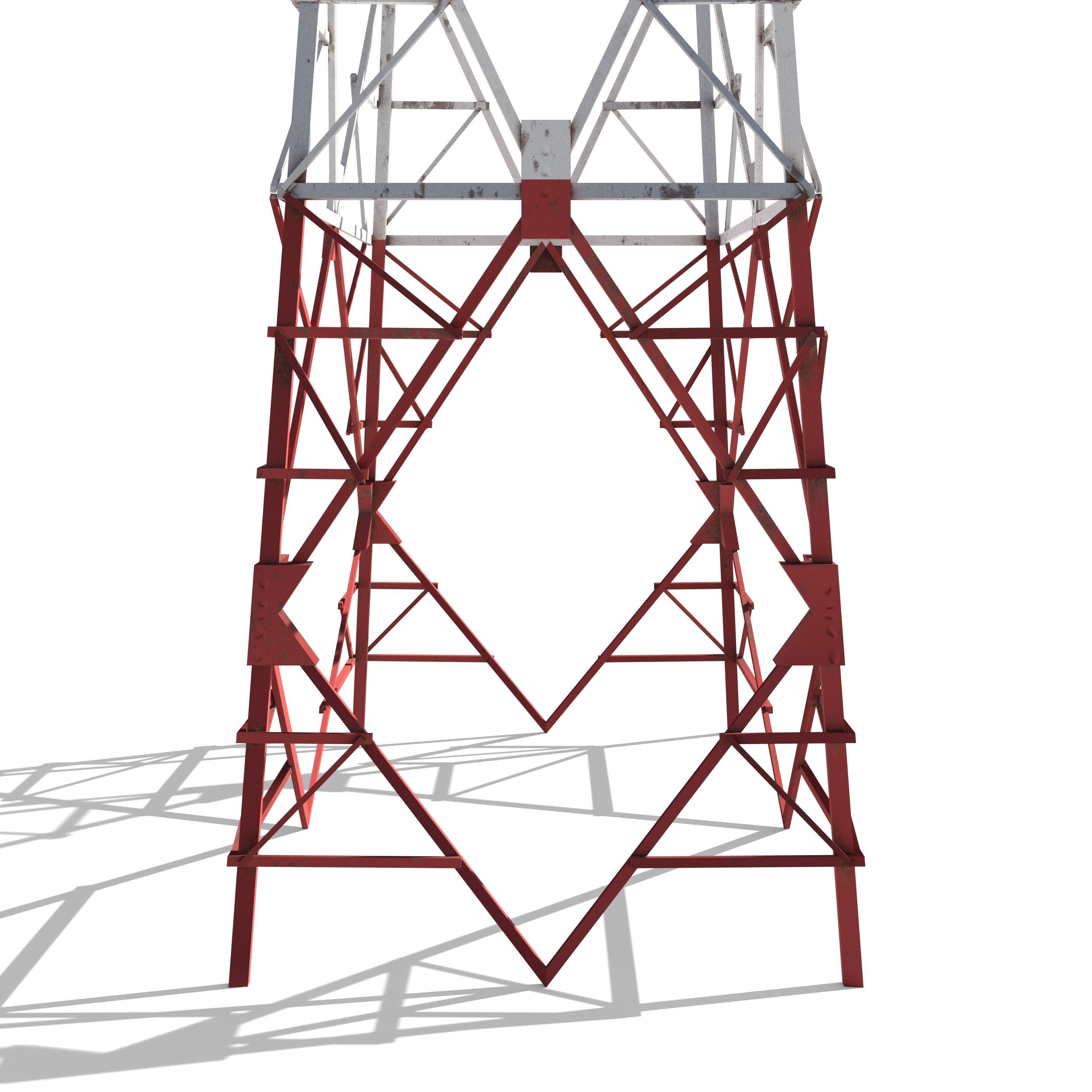 Electricity Pole 8 Low-poly 3D model_2