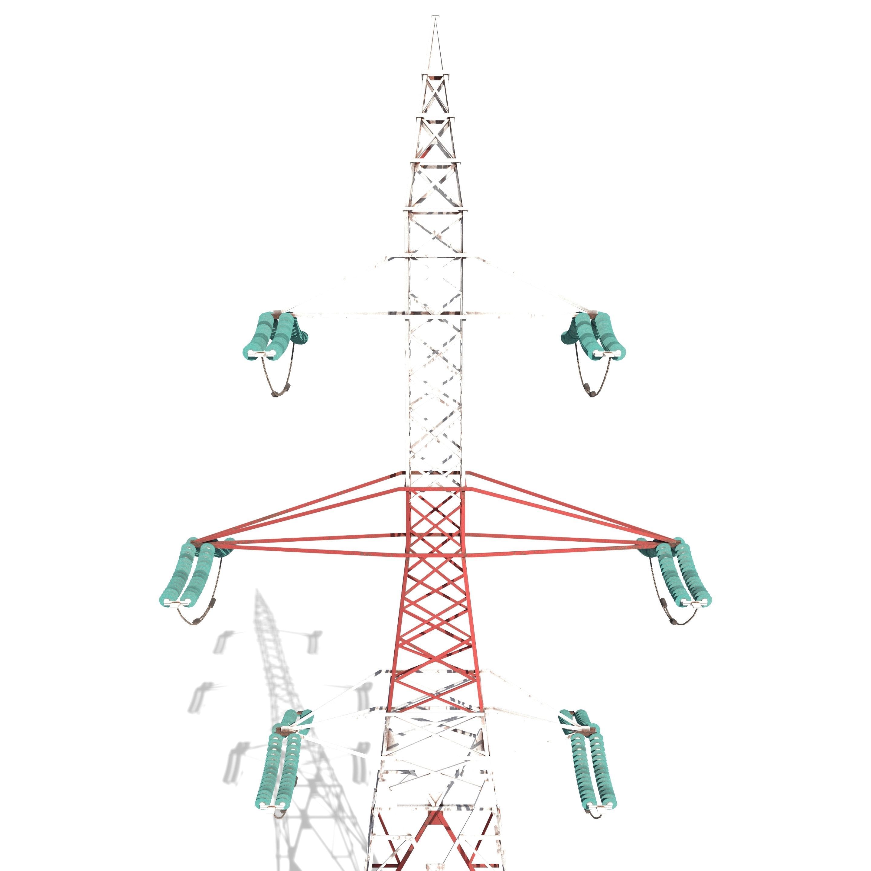 Electricity Pole 8 Low-poly 3D model_6