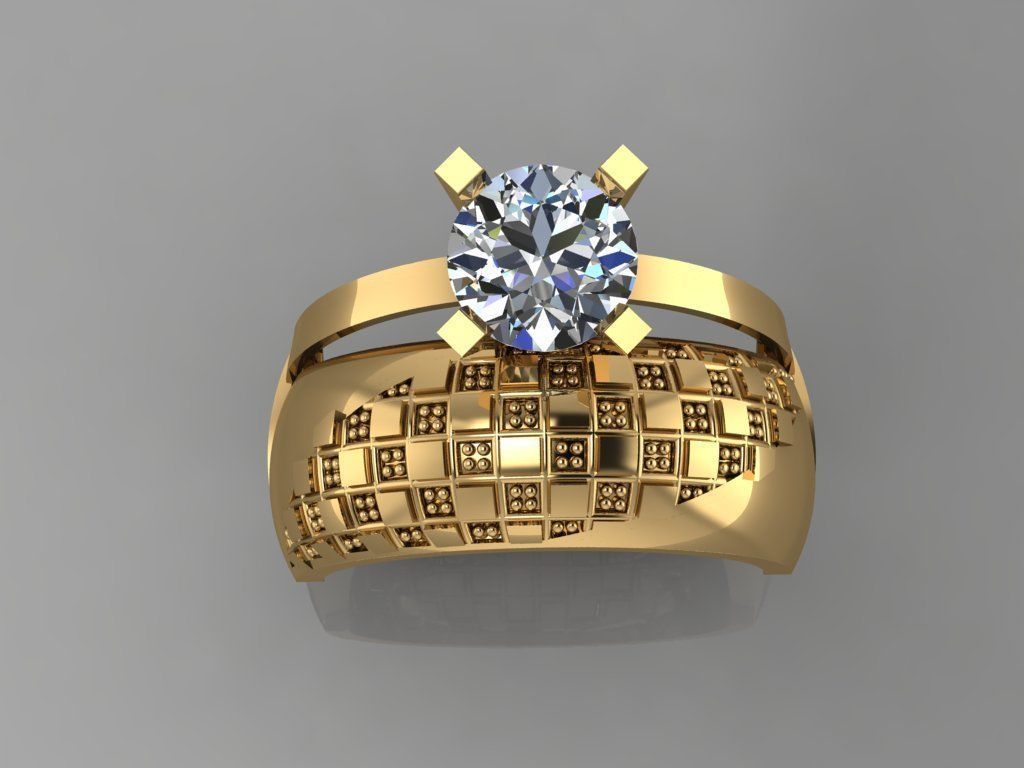 GC GOLD TW0131- Diamond ring 3D print model_4