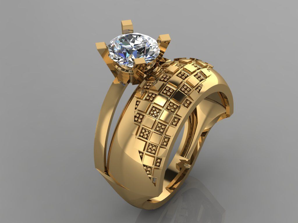 GC GOLD TW0131- Diamond ring 3D print model_2