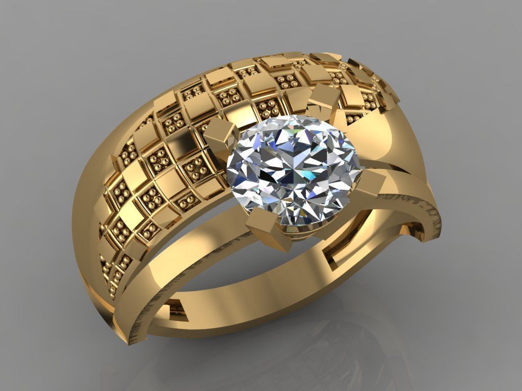 GC GOLD TW0131- Diamond ring 3D print model_3