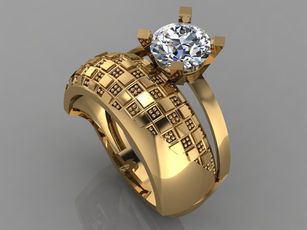 GC GOLD TW0131- Diamond ring 3D print model_1
