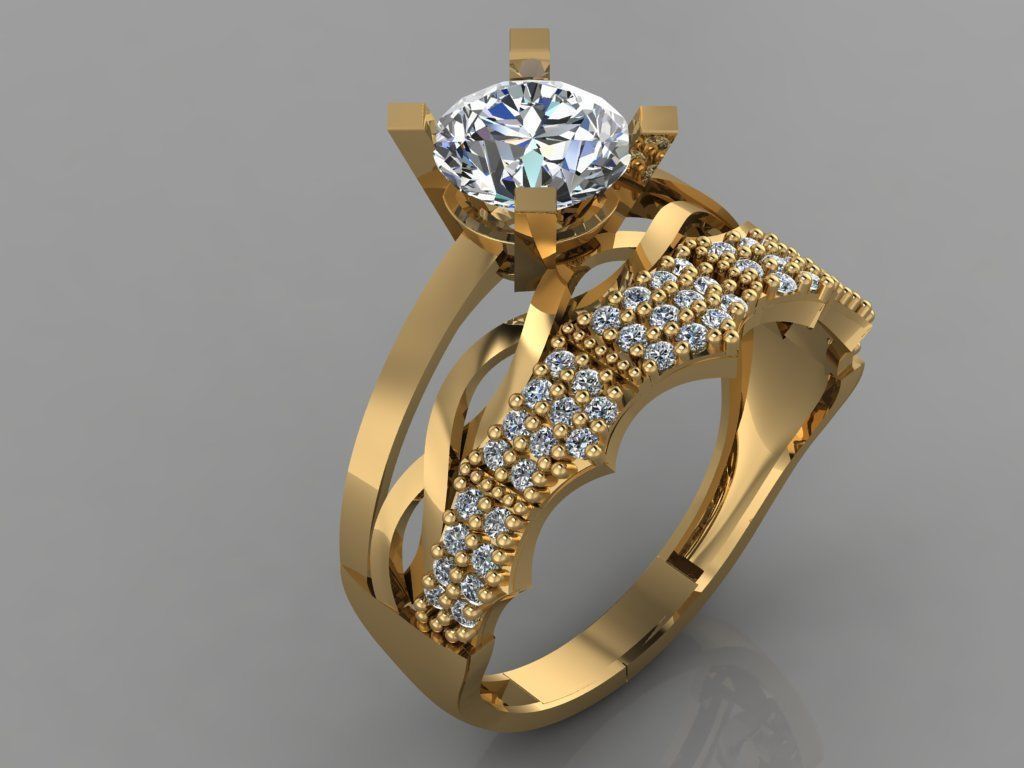 GC GOLD TW0132- Diamond ring 3D print model_2