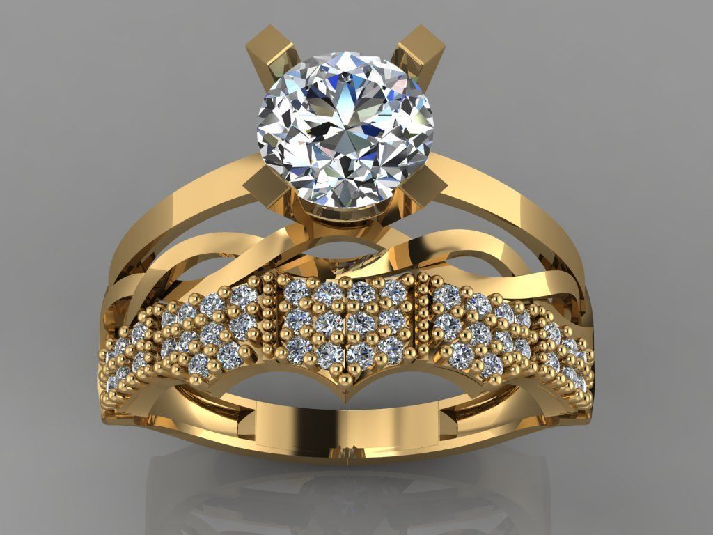 GC GOLD TW0132- Diamond ring 3D print model_1