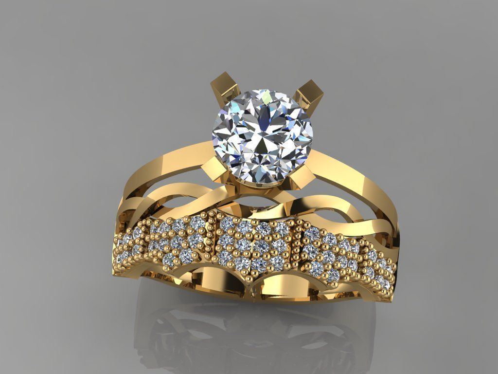 GC GOLD TW0132- Diamond ring 3D print model_3