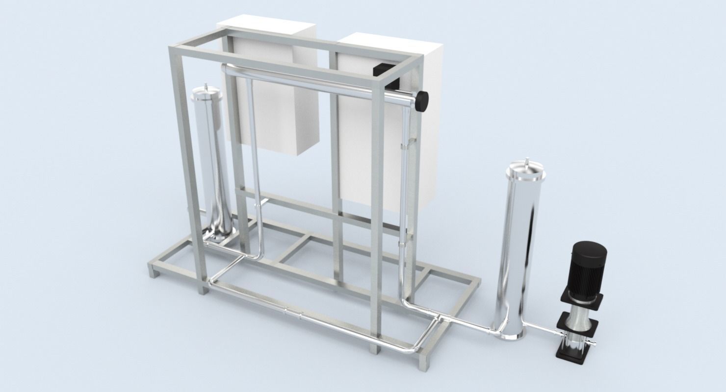 Ultra violet UV purification system for water treatment Low-poly 3D model_3