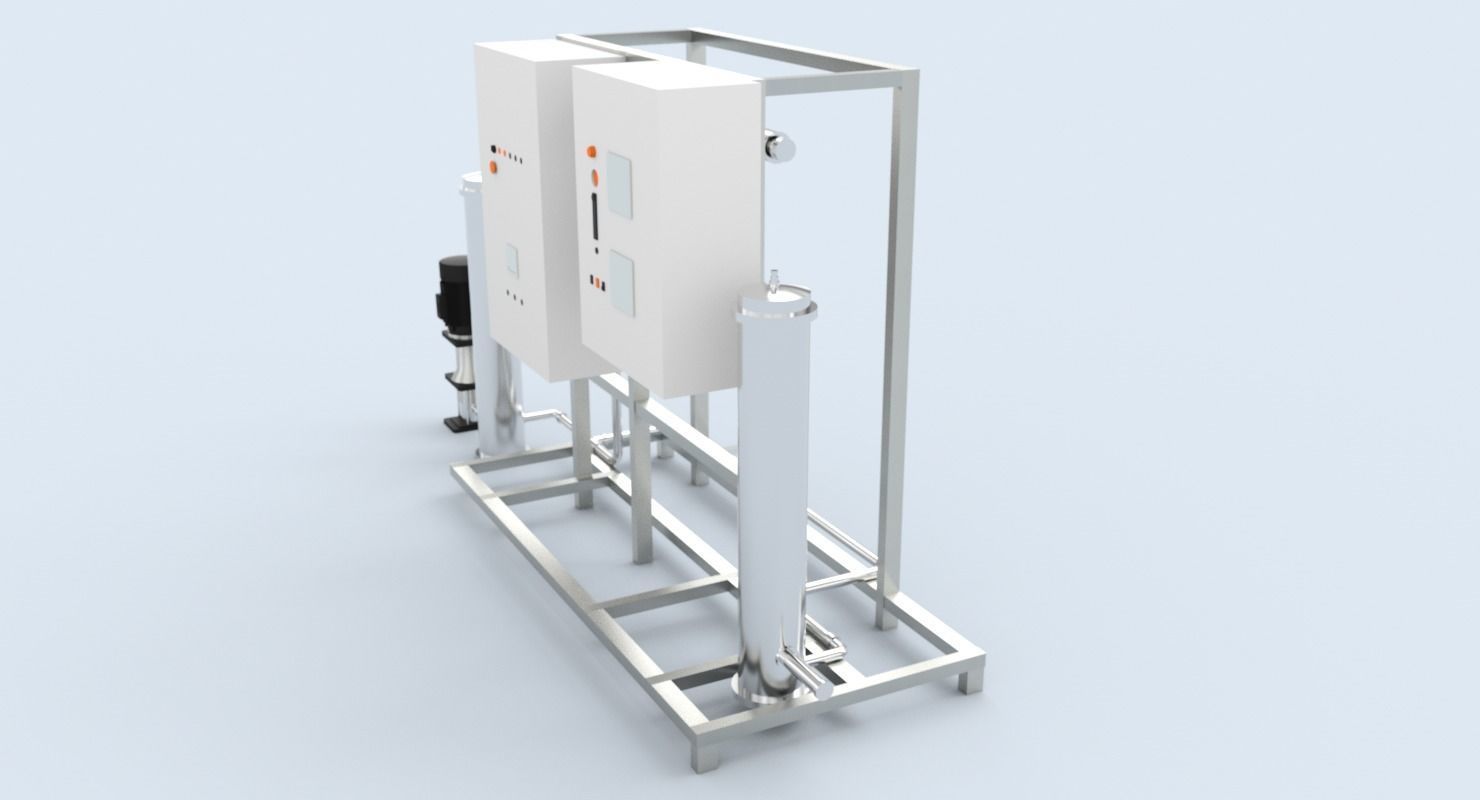 Ultra violet UV purification system for water treatment Low-poly 3D model_4