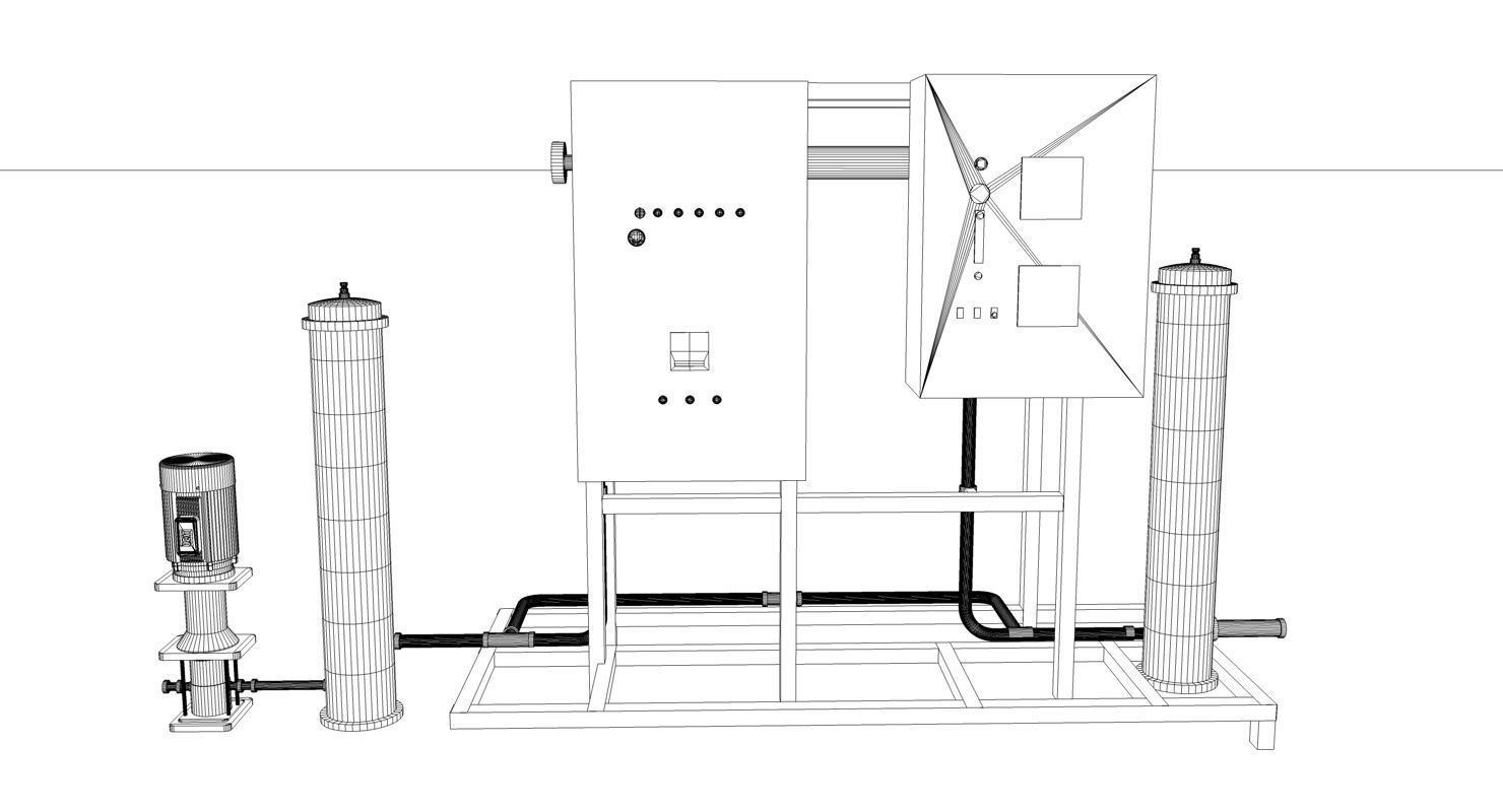 Ultra violet UV purification system for water treatment Low-poly 3D model_5