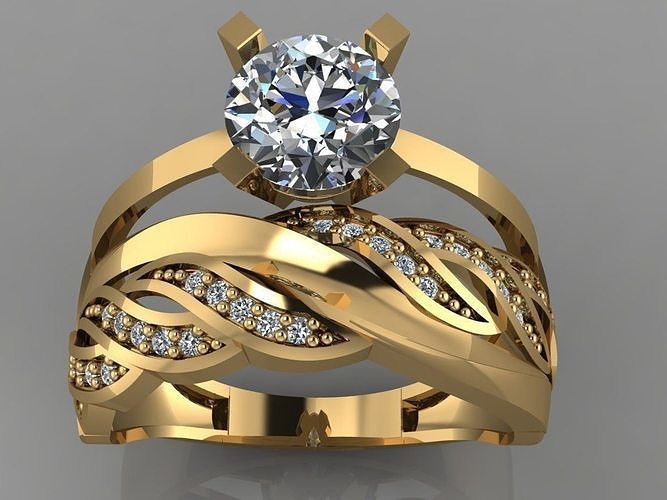 GC GOLD TW0133- Diamond ring 3D print model