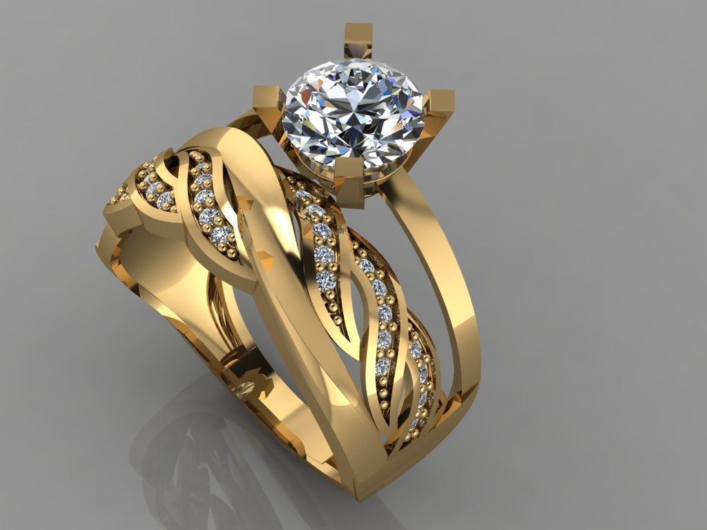 GC GOLD TW0133- Diamond ring 3D print model_1