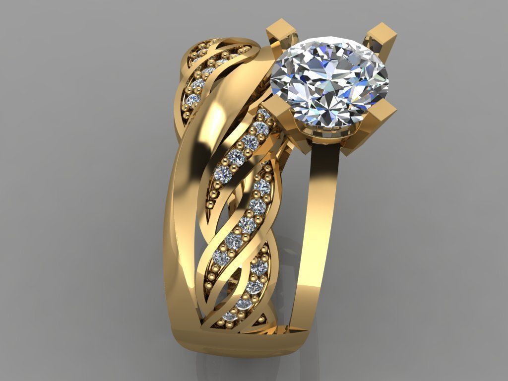 GC GOLD TW0133- Diamond ring 3D print model_4