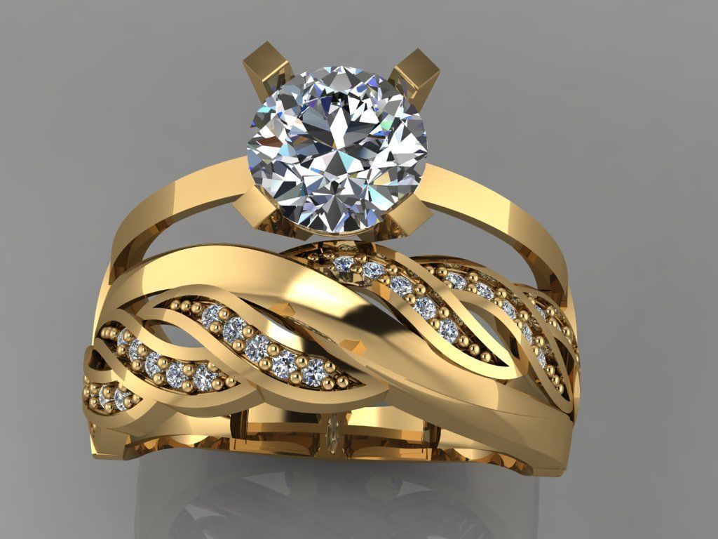 GC GOLD TW0133- Diamond ring 3D print model_3