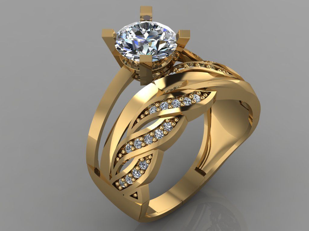 GC GOLD TW0133- Diamond ring 3D print model_2