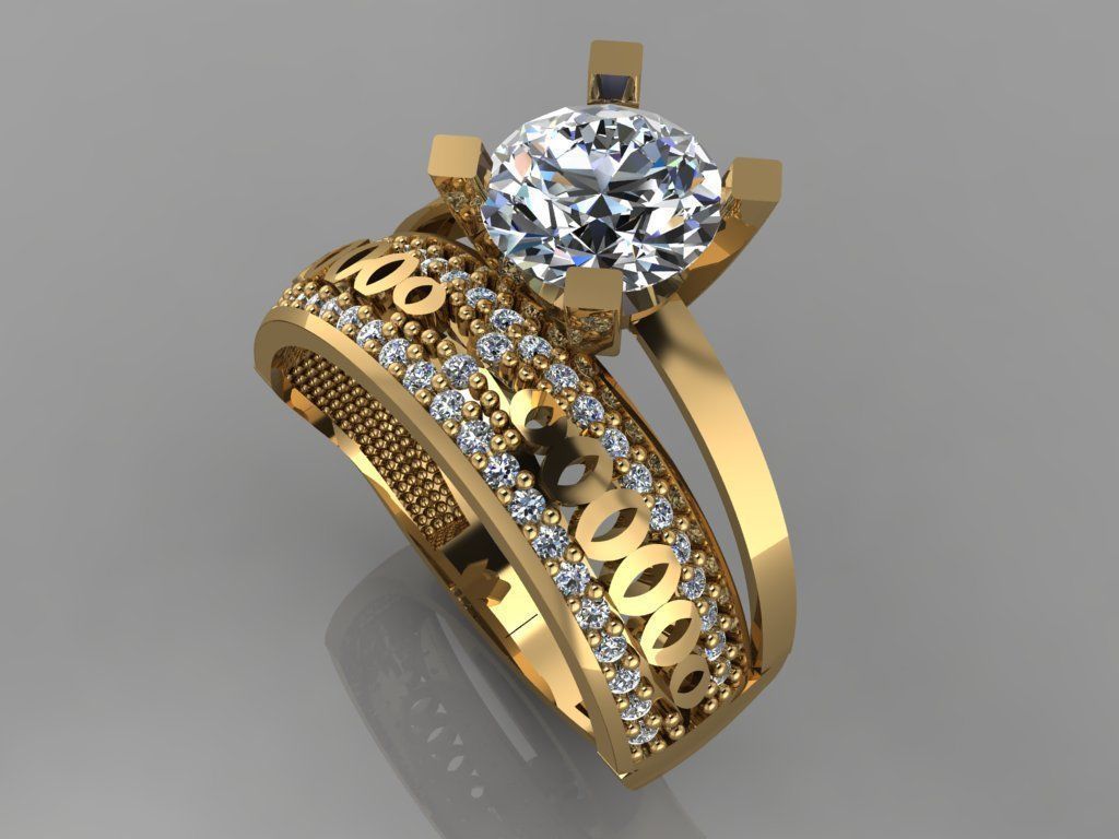 GC GOLD TW0134- Diamond ring 3D print model_1