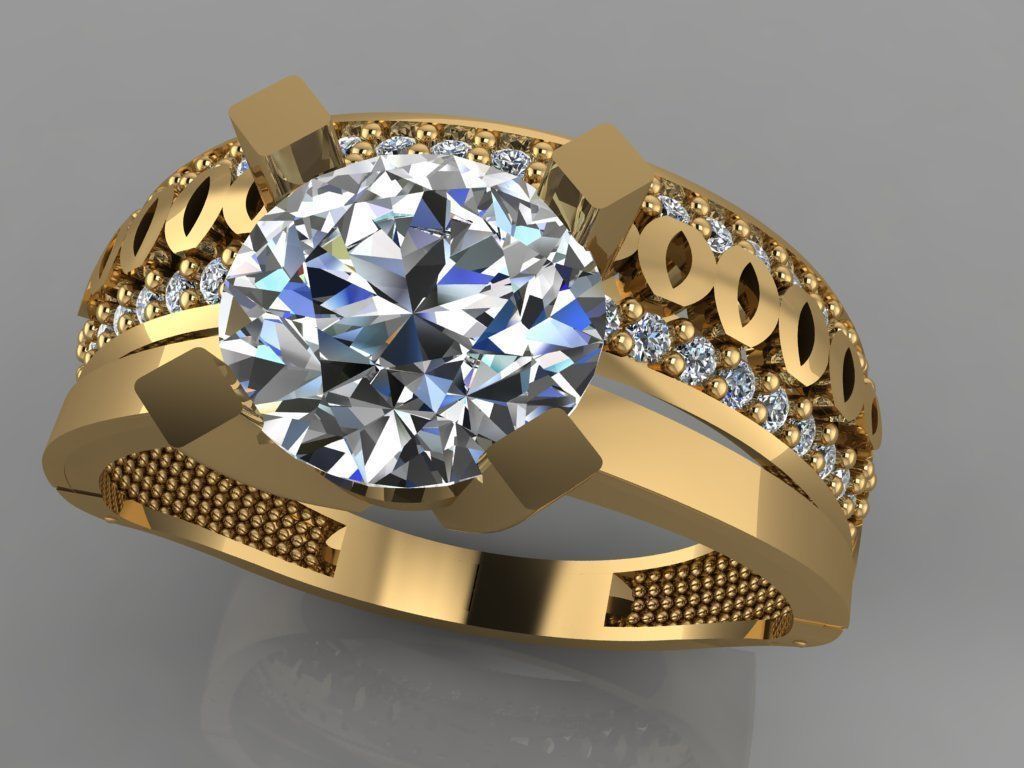 GC GOLD TW0134- Diamond ring 3D print model_4