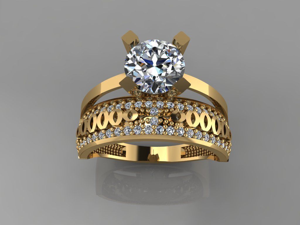 GC GOLD TW0134- Diamond ring 3D print model_3