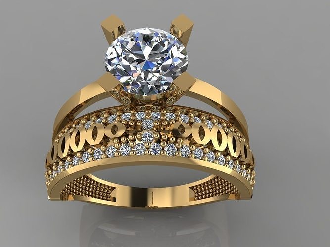 GC GOLD TW0134- Diamond ring 3D print model