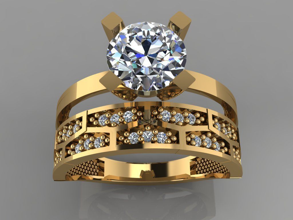 GC GOLD TW0135- Diamond ring 3D print model_3