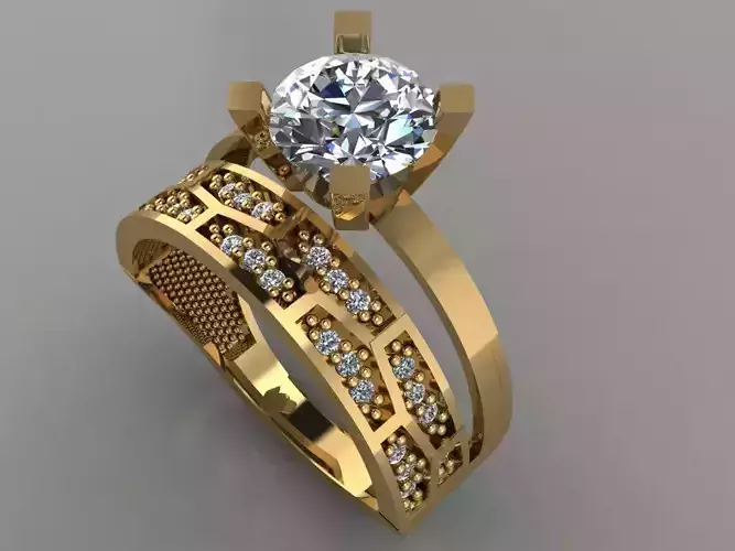 GC GOLD TW0135- Diamond ring 3D print model